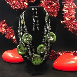 Speckled Necklace and Earring Set